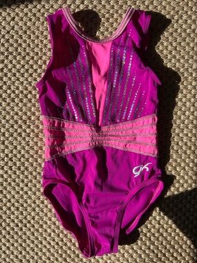 GK Elite Kids Hot Pink & Fuchsia Sparkle Gymnastics Leotard child small